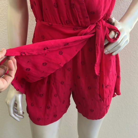 Anthropologie Ett:Twa Greenbrier Embroidered Romper in Pink Magenta - Picture 7 of 13